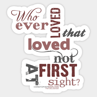 Christopher Marlowe Hero & Leander Love Quote (Colour) Sticker